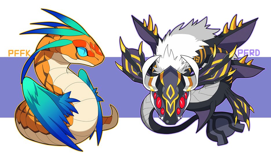 commentary_request extra_eyes feathered_wings ketaru monster multiple_wings no_humans pixiv_fantasia pixiv_fantasia_fallen_kings pixiv_fantasia_revenge_of_the_darkness purple_background wings