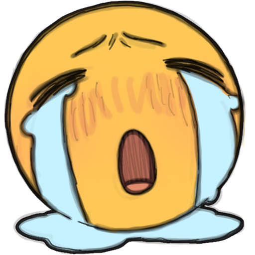 closed_eyes commentary cropped_head crying crying_emoji emoji english_commentary mixed-language_commentary open_mouth original possummachine simple_background transparent_background