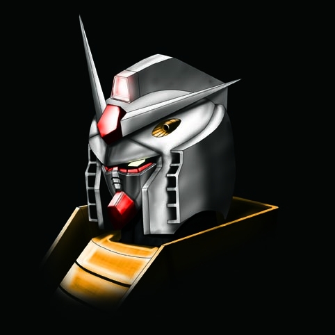 gradient_background gundam lowres mecha mobile_suit_gundam no_humans robot rx-78-2_gundam solo tagme tomo_(uguisu-tei)