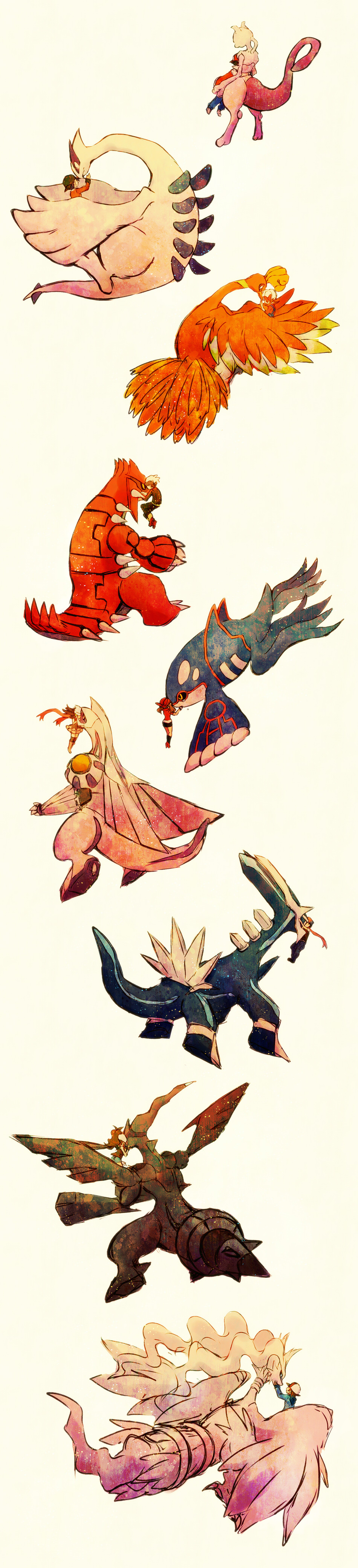 00s 10s 1990s_(style) 4girls 6+boys absurdres alternate_costume bad_id bad_pixiv_id bandana baseball_cap beret bike_shorts black_hair brendan_(pokemon) brown_hair newsboy_cap dawn_(pokemon) dialga ethan_(pokemon) floating gen_1_pokemon gen_2_pokemon gen_3_pokemon gen_4_pokemon gen_5_pokemon groudon hat highres hilbert_(pokemon) hilda_(pokemon) ho-oh hug kabocha_torute kyogre legendary_pokemon long_hair long_image lucas_(pokemon) lugia lyra_(pokemon) may_(pokemon) mewtwo multiple_boys multiple_girls nintendo palkia pokemon pokemon_(creature) pokemon_bw pokemon_dppt pokemon_hgss pokemon_rgby pokemon_rse ponytail red_(pokemon) reshiram retro_artstyle scarf short_hair short_twintails shorts simple_background skirt tall_image twintails zekrom