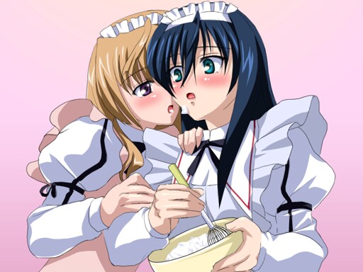 00s 2girls alternate_costume apron aqua_eyes baking blonde_hair blue_hair blush bowl cream cream_on_face enmaided food food_on_face frills gradient_background hair_between_eyes hand_on_another&#039;s_shoulder headdress himemiya_chikane holding kannazuki_no_miko kurusugawa_himeko licking licking_another&#039;s_cheek licking_another&#039;s_face long_sleeves looking_at_viewer maid maid_apron maid_headdress multiple_girls open_mouth pink_background puffy_long_sleeves puffy_sleeves purple_eyes sanshita school_uniform shirt simple_background surprised upper_body white_shirt yuri