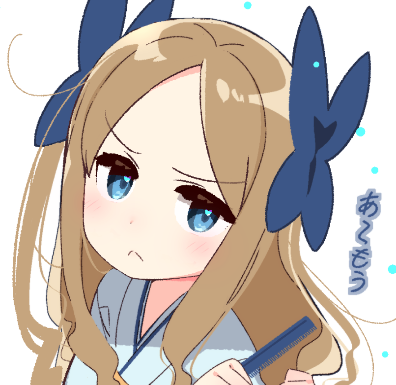 1girl asakaze_(kancolle) blonde_hair blue_eyes blush commentary_request japanese_clothes kantai_collection long_hair looking_at_viewer solo translation_request yoru_nai