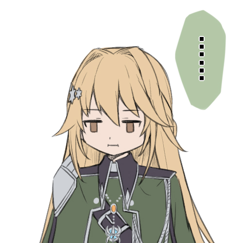 ... 1girl blonde_hair duel_monster exosister_elis hair_ornament jewelry long_hair lowres military_uniform necklace shun_no_shun simple_background solo spoken_ellipsis star_(symbol) star_hair_ornament unamused upper_body yellow_eyes yu-gi-oh!