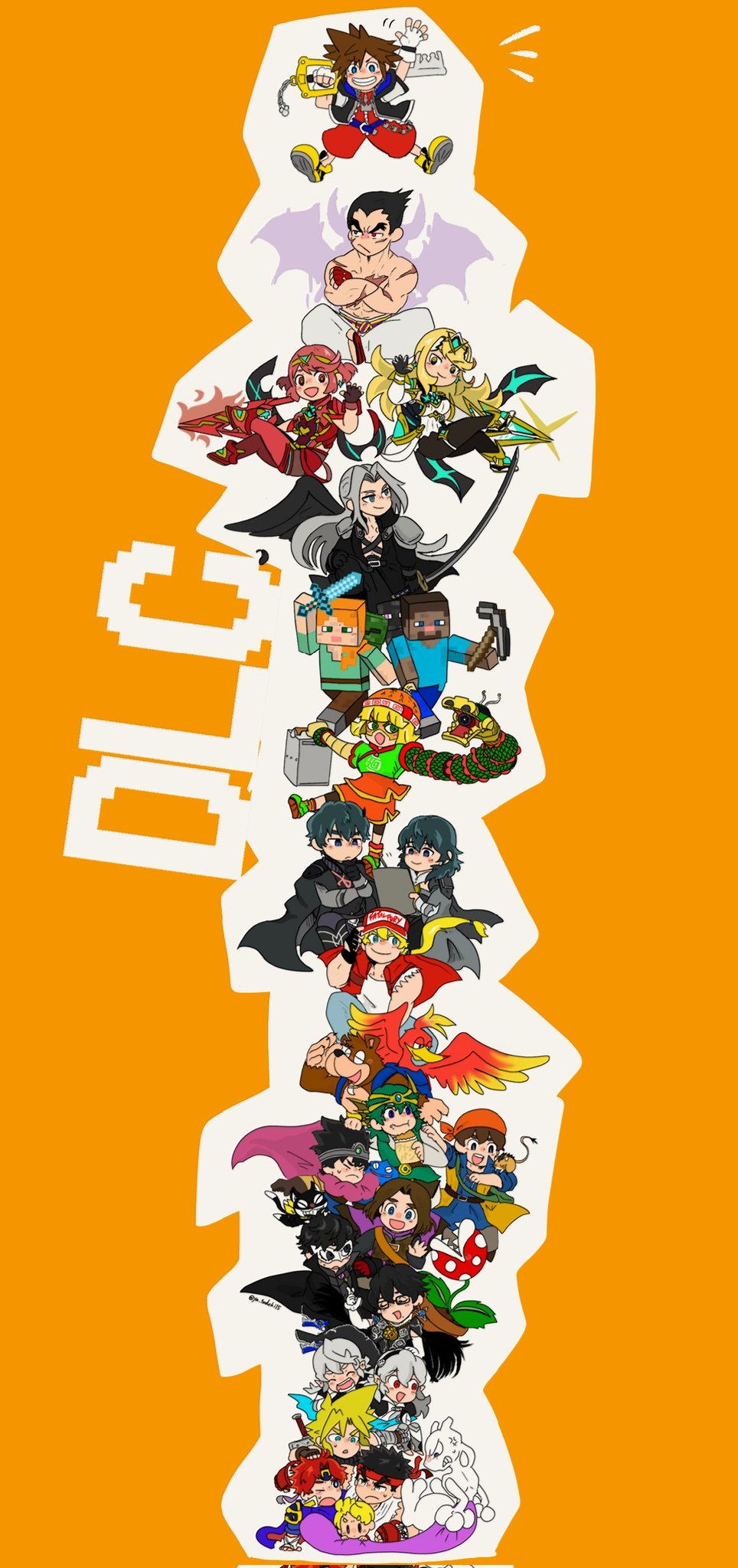 6+boys 6+girls aegis_sword_(xenoblade) alex_(minecraft) amamiya_ren amulet angry ankle_gun armor arms_(game) banjo-kazooie banjo_(banjo-kazooie) bare_shoulders baseball_cap bayonetta bayonetta_(series) bayonetta_2 beanie bear behind-the-head_headphones black_hair black_leggings block_(object) blonde_hair blue_armor blue_eyes blunt_bangs blush breasts brown_hair buster_sword chest_jewel chinese_clothes cleavage cloud_strife crossed_arms denim domino_mask dougi dragon dragon_(arms) dragon_quest dragon_quest_iii dragon_quest_iv dragon_quest_viii dragon_quest_xi dress earrings elbow_gloves enderman eyebrows_visible_through_mask fatal_fury fatal_fury_cap female_byleth_(fire_emblem) female_corrin_(fire_emblem) final_fantasy final_fantasy_vii final_fantasy_vii_advent_children fingerless_gloves fire_emblem fire_emblem:_the_binding_blade fire_emblem:_three_houses fire_emblem_fates food fukuyama_jun gem gloves green_eyes hand_tattoo hat headband headphones headpiece hero_(dq11) hero_(dq4) hero_(dq8) highres hood instrument jeans jewelry joker_(persona_5) kazooie_(banjo-kazooie) keyblade king_k._rool kingdom_hearts kingdom_hearts_i knit_hat leggings long_hair looking_at_viewer lucas_(mother_3) male_byleth_(fire_emblem) male_corrin_(fire_emblem) mario_(series) masamune_(ff7) mask min_min_(arms) minecraft minecraft_pickaxe minecraft_sword mishima_kazuya mole mole_under_mouth mother_(series) mother_3 multiple_boys multiple_girls munchie_(dq8) muscular mythra_(massive_melee)_(xenoblade) mythra_(xenoblade) necklace nintendo noodles open_mouth pants pantyhose pantyhose_under_shorts persona persona_5 pickaxe piranha_plant plant pointy_ears pokemon pokemon_(creature) pyra_(xenoblade) quadruple_wielding red_eyes red_gloves red_hair red_shorts roto_(dq3) roy_(fire_emblem) ryu_(street_fighter) scar sephiroth short_hair shorts shoulder_armor simple_background sleeveless slime_(dragon_quest) smash_invitation smile sora_(kingdom_hearts) spiked_hair star_(symbol) steve_(minecraft) street_fighter street_fighter_ii_(series) super_smash_bros. swept_bangs sword sword_of_the_creator tank_top tattoo tekken terry_bogard the_king_of_fighters thick_eyebrows tiara topless_male very_long_hair vest wavy_hair weapon white_dress white_gloves white_hair wings xenoblade_chronicles_(series) xenoblade_chronicles_2 ya_tudoki15 yellow_eyes zombie_(minecraft)