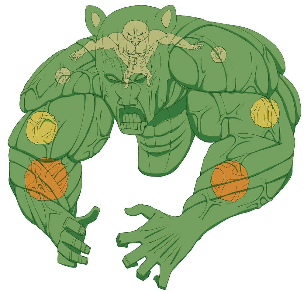 10s bad_id bad_pixiv_id gen_5_pokemon muscular nintendo no_humans pokemon pokemon_(creature) pokemon_bw reuniclus simple_background white_background yaza