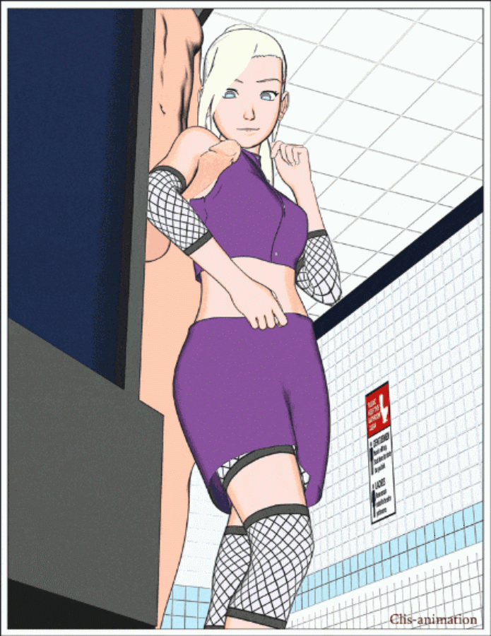 1boy 1girl 20s 3d animated animated_gif armpit_sex artist_name bathroom blonde_hair blouse breasts clis-animation clothed_female_nude_male elbow_pads erection fishnets green_eyes head_out_of_frame hetero indoors knee_pads long_hair looking_at_penis looping_animation medium_breasts midriff naruto naruto_(series) naruto_shippuuden nude penis purple_shirt purple_skirt resized rubbing shirt shower_(place) sign skirt sleeveless sleeveless_shirt solo_focus standing staring tall testicles tile_wall tiles ugoira uncensored upscaled yamanaka_ino