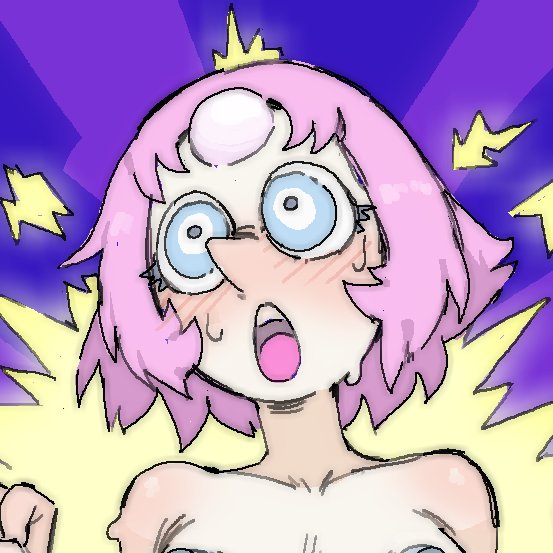 1girl ahegao blush eyelashes forehead_jewel full-face_blush gem nipples open_mouth paid_reward_available pantsu-ripper pearl_(steven_universe) pink_hair pointy_nose short_hair steven_universe teeth upper_teeth_only