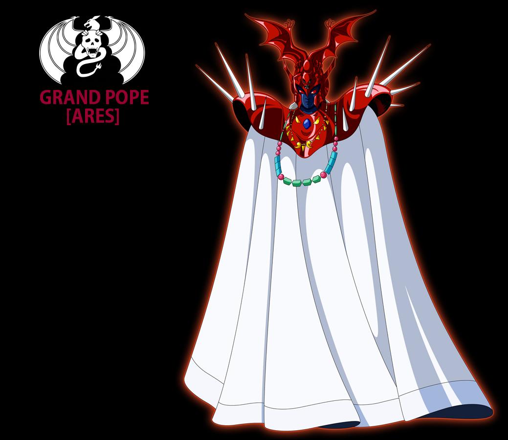 ares armor cape demon gemini_saga grand_pope_ares helmet male_focus mask mysterious mythology saint_seiya skull spikes wings