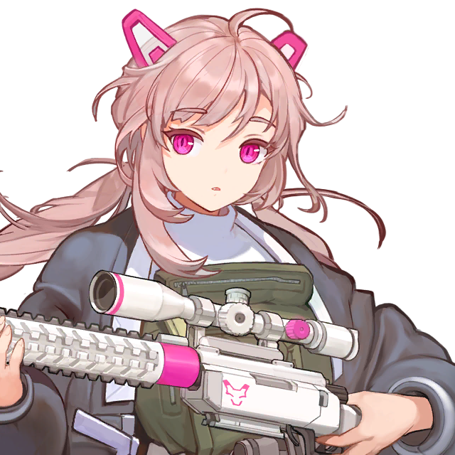 1girl braid eyebrows_hidden_by_hair eyelashes fang female_focus game_cg gun hair_tuft head_ornament high_collar holding holding_gun holding_rifle holding_weapon last_origin long_hair long_sleeves looking_at_viewer messy_hair miho_(last_origin) official_art open_clothes open_mouth pink_eyes pink_hair rifle rorobomb slit_pupils sniper_rifle sweater transparent_background turtleneck turtleneck_sweater twin_braids upper_body weapon white_sweater