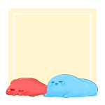 2others closed_eyes creature happy hikyou_takarasou lowres monster multiple_others open_mouth original simple_background slime_(creature) slime_(substance) white_background