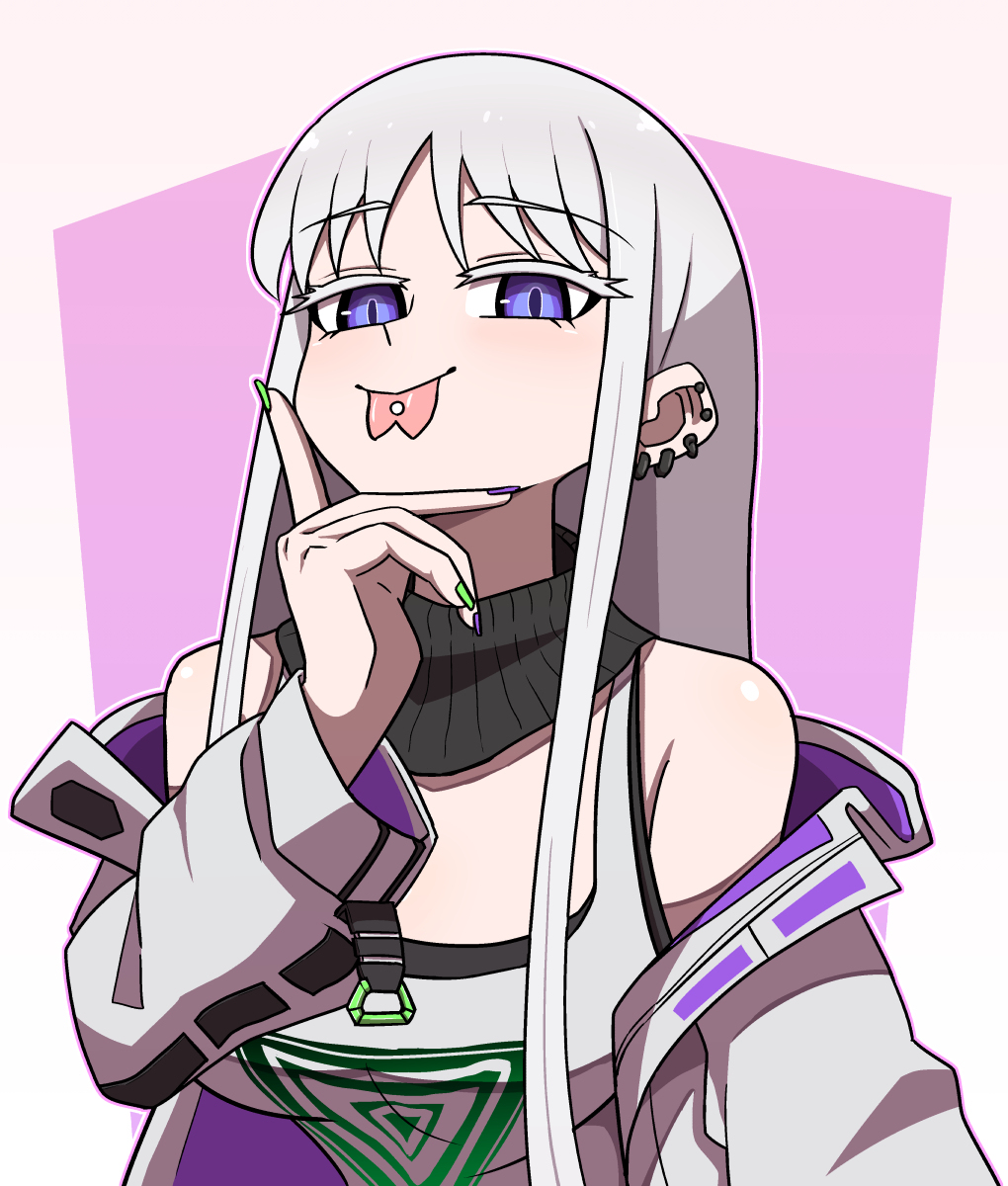 cheona_(last_origin) forked_tongue highres last_origin omoitsuka tagme tongue v