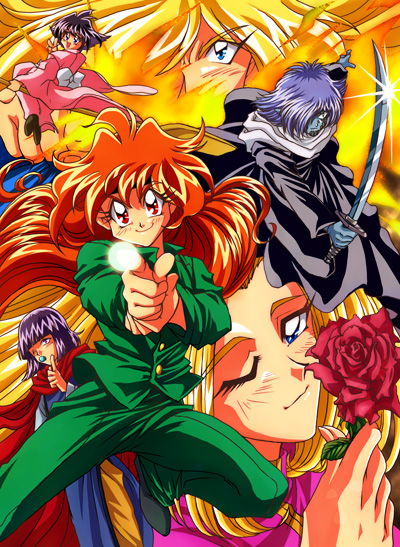 3boys 3girls ahoge amelia_wil_tesla_seyruun blonde_hair blue_eyes blue_skin botan_(yu_yu_hakusho) botan_(yuu_yuu_hakusho)_(cosplay) bow cloak colored_skin cosplay filia_ul_copt fire flower gourry_gabriev hair_over_one_eye hiei hiei_(cosplay) japanese_clothes kimono koenma koenma_(cosplay) kurama_(cosplay) kurama_(yu_yu_hakusho) kuwabara_kazuma kuwabara_kazuma_(cosplay) lina_inverse long_hair looking_back multiple_boys multiple_girls norie one_eye_closed orange_hair pacifier pointing purple_hair red_eyes red_flower red_rose rose school_uniform short_hair sitting slayers slayers_try smile sword urameshi_yuusuke urameshi_yuusuke_(cosplay) v weapon wink xelloss yuu_yuu_hakusho zelgadiss_graywords