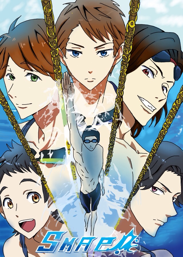 5boys free! hazuki_nagisa inagaki_gorou katori_shingo kimura_takuya kusanagi_tsuyoshi matsuoka_rin multiple_boys nakai_masahiro nanase_haruka_(free!) ryuugazaki_rei smap swimming tachibana_makoto traced underwater