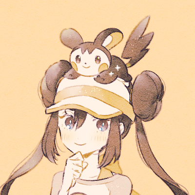1girl alternate_color bow brown_eyes brown_fur brown_hair double_bun emolga flying_squirrel gen_5_pokemon grey_shirt hair_bun long_hair looking_at_viewer lowres nintendo pokemon pokemon_(creature) pokemon_bw2 rosa_(pokemon) ryokuno_green shiny_pokemon shirt simple_background smile squirrel twintails upper_body visor_cap yellow_background yellow_bow