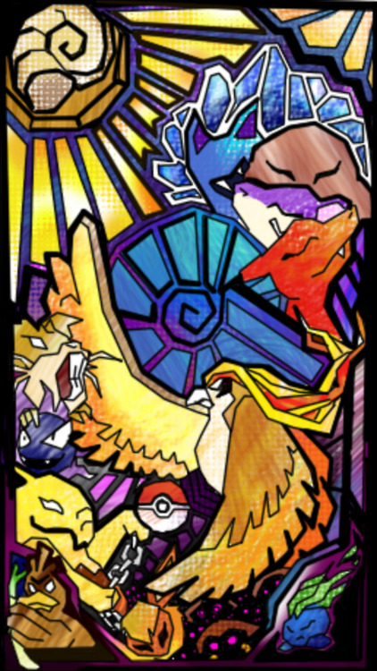 ajdevine charmeleon drowzee farfetch&#039;d flareon game_freak gastly gen_1_pokemon helix_fossil hitmonlee kabuto_(pokemon) nintendo no_humans oddish poke_ball pokemon pokemon_(creature) raticate rattata stained_glass twitch_plays_pokemon zubat