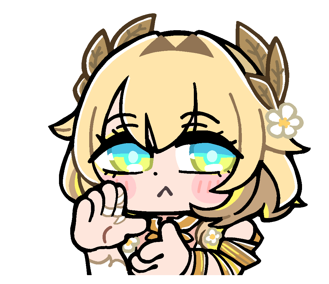 1girl aglaea_(honkai:_star_rail) ancient_greek_clothes bkub blonde_hair blue_eyes blush_stickers chibi chibi_only closed_mouth commentary dot_nose dress english_commentary flower frown greco-roman_clothes guest_art hair_between_eyes hair_flower hair_ornament honkai:_star_rail honkai_(series) laurel_crown multicolored_eyes official_art second-party_source short_hair simple_background solo transparent_background white_dress white_flower yellow_eyes