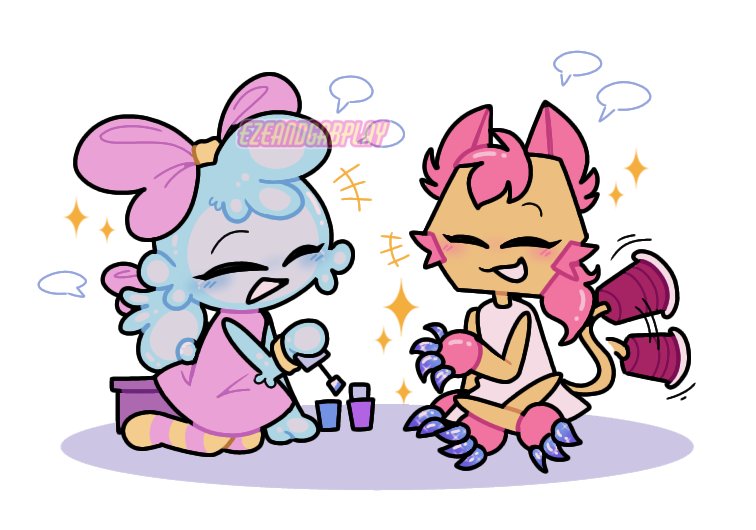 2girls cat character_request dandys_world furry happy multiple_girls nail_polish original poppy_(dandys_world) roblox scraps_(dandys_world) ship smile watercraft