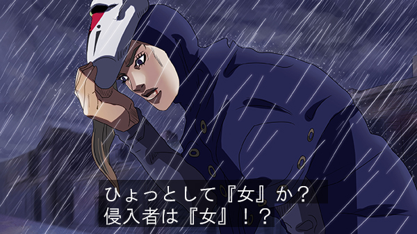 1boy blackmore blonde_hair bodysuit catch_the_rainbow fake_screenshot jojo_no_kimyou_na_bouken male_focus mask shimura_(yoshikatu) solo stand_(jojo) steel_ball_run