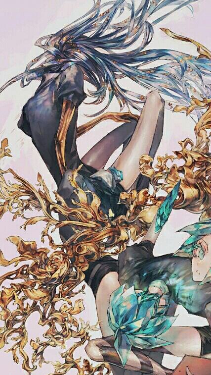 3others agate age_progression androgynous black_pants black_shirt black_shorts blue_eyes blue_hair colored_eyelashes cracked_skin crystal_hair facing_away frequencymdma gem_uniform_(houseki_no_kuni) glowing glowing_hair gold golden_arms houseki_no_kuni jpeg_artifacts lapis_lazuli_(gemstone) long_hair looking_at_viewer molten_metal multiple_others other_focus pants phosphophyllite phosphophyllite_(ll) puffy_short_sleeves puffy_sleeves shards shirt short_sleeves shorts white_background white_eyes