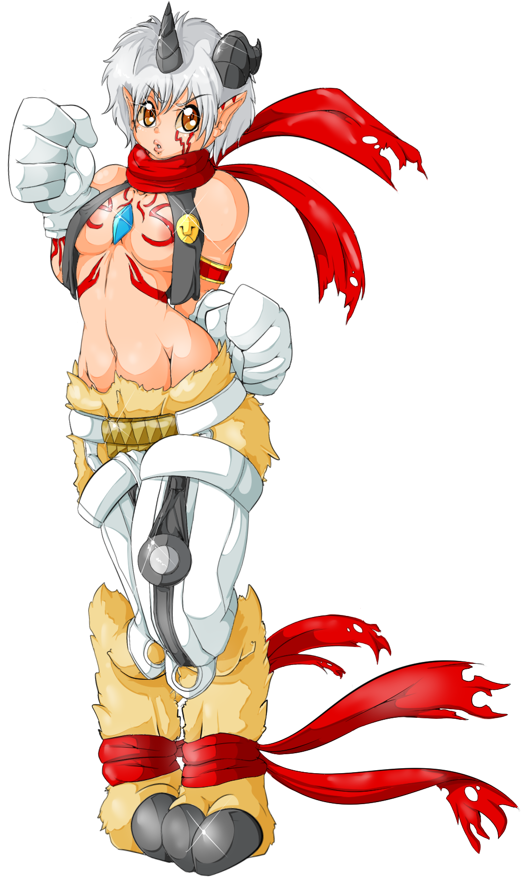 1girl aegiomon digimon digimon_(creature) female_focus genderswap highres simple_background solo white_background