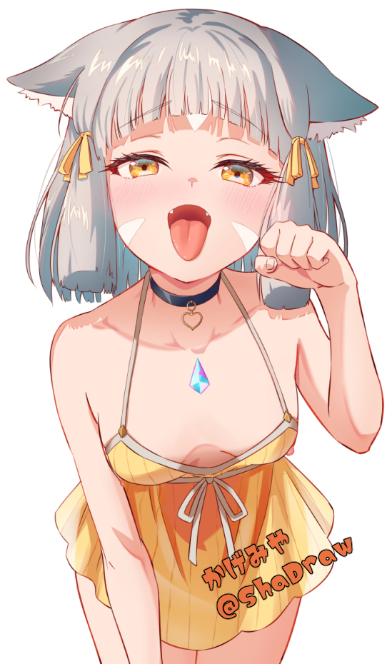 1girl cat_girl kageyasu nia_(fancy_sundress)_(xenoblade) nia_(xenoblade) simple_background solo white_background xenoblade_chronicles_(series) xenoblade_chronicles_2