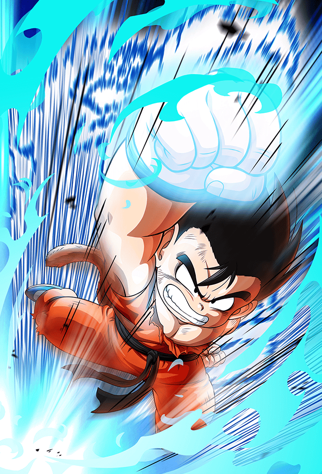 1boy black_eyes black_hair dragon_ball dragon_ball_(classic) energy energy_fist official_art oozaru punching scratches serious solo son_goku tail torn_clothes