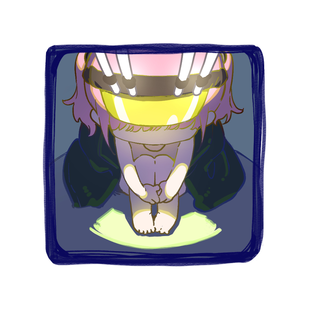 1girl artist_request chibi chibi_only chinese_commentary dim_lighting girls&#039;_frontline girls&#039;_frontline_neural_cloud glowstick knees_to_chest looking_down official_art pink_hair second-party_source shaded_face sitting solo taisch_(neural_cloud) visor_cap