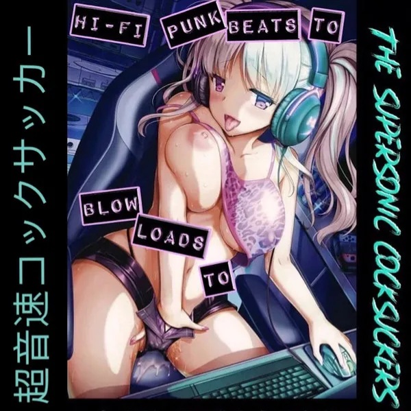 1girl album_cover blonde_hair breasts breasts_out camgirl computer console cover english_text game_console gamecube japanese_text laptop large_breasts masturbation nipples playstation pussy_juice tongue tongue_out twintails two_languages