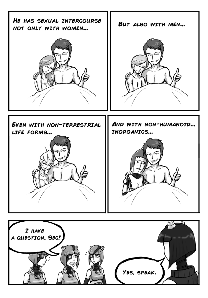4girls comic dalek dalek_sec doctor_who eyepatch jack_harkness monochrome multiple_girls personification short_hair