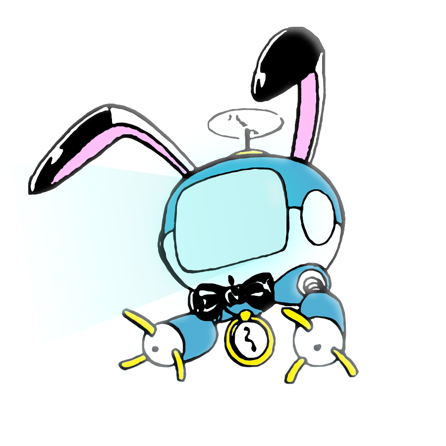 clock digimon flying guidemon monitor monster rabbit_ears robot solo