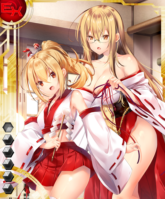 2girls card_(medium) glasses isosaki_iki_(taimanin_asagi_battle_arena) isosaki_iori_(taimanin_asagi_battle_arena) multiple_girls sakuranbo taimanin_(series) taimanin_asagi_battle_arena_all_card_gallery taimanin_asagi_kessen_arena