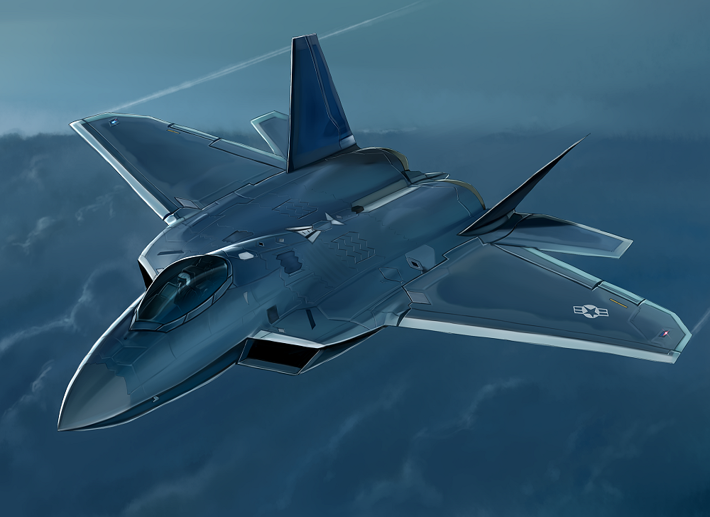 1other aircraft airplane f-22_raptor fighter_jet flying kcme military military_vehicle original pilot sky united_states_air_force vehicle_focus