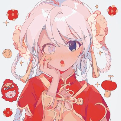 1girl :o arm_cutout black_eyes braid braided_hair_rings chinese_clothes collared_shirt dark-skinned_female dark_skin dragon_mask eyelashes fingernails flower flower_knot hair_flower hair_ornament hair_rings hand_on_own_cheek hand_on_own_face heterochromia light_blush long_hair long_sleeves lowres open_mouth original peony_(flower) purple_eyes red_flower red_shirt red_sleeves shirt simple_background solo sparkle straight-on tassel tassel_hair_ornament teeth twin_braids upper_body upper_teeth_only white_background white_flower white_hair wide_sleeves yanmian_(printemps-noir)
