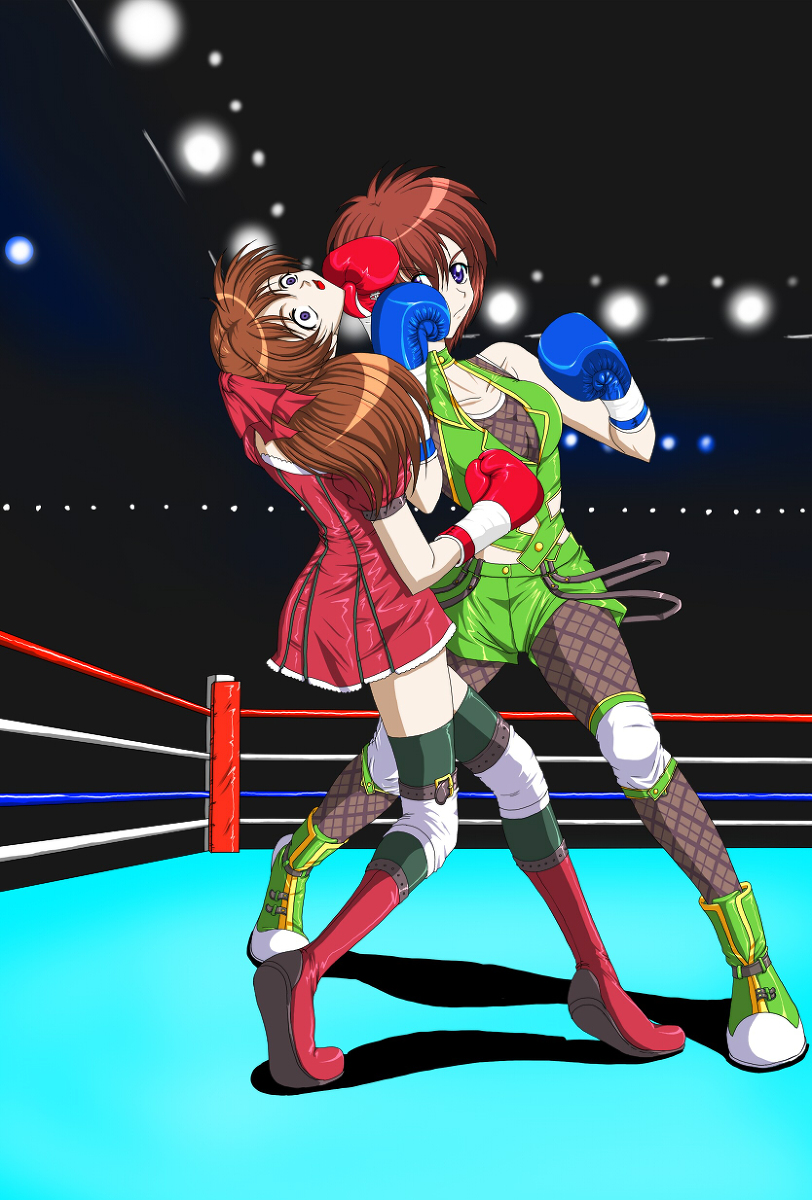 boxer boxing boxing_gloves boxing_ring highres image_sample mutou_megumi pixiv_sample santos yoshihara_mimi