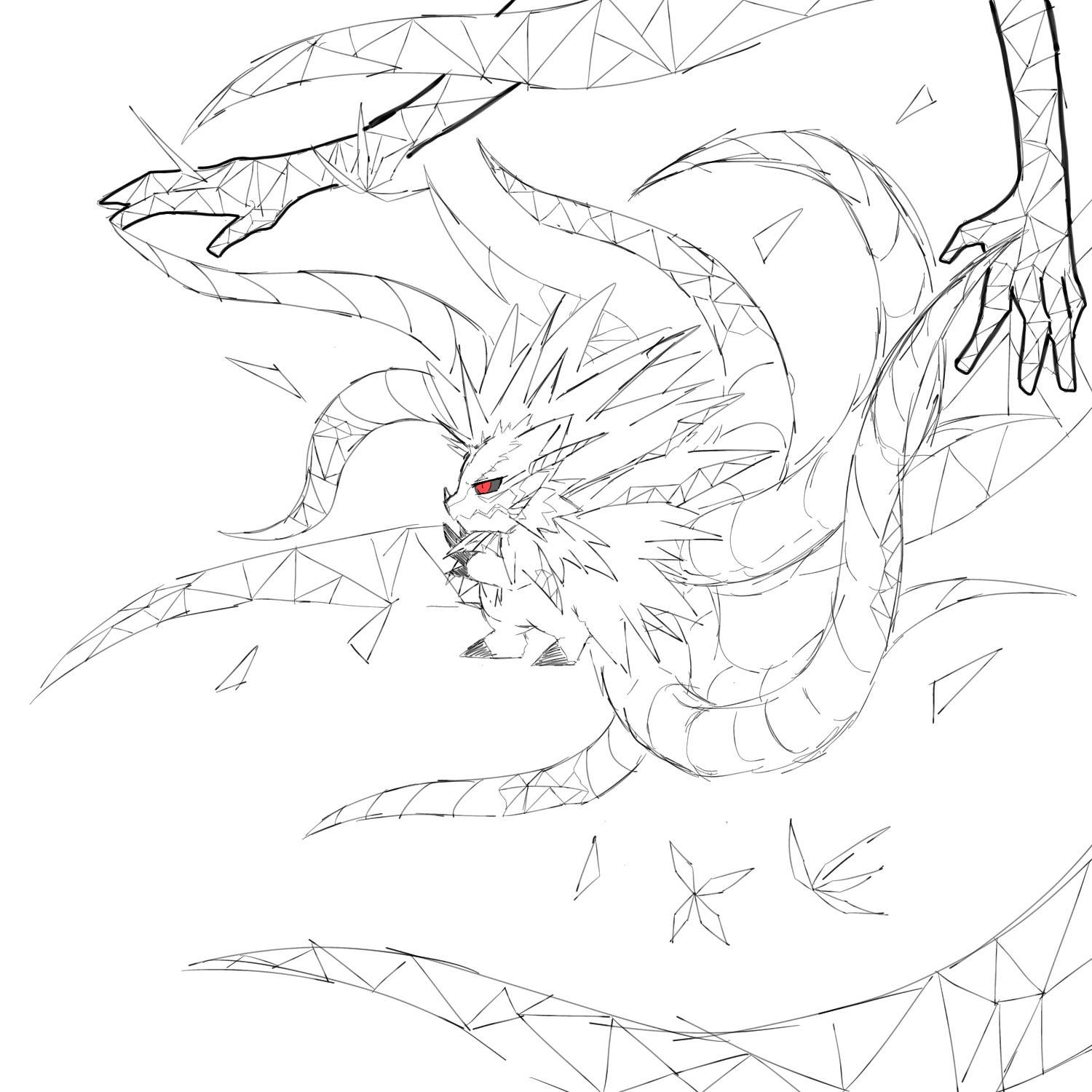 black_sclera bug butterfly colored_sclera corruption digimon digimon_(creature) digimon_rearise herissmon highres insect red_eyes solo spiral_(digimon)