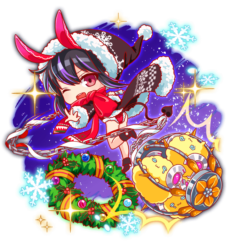 1girl 3others alternate_costume animal_ears ankle_boots artist_request bare_legs black_coat black_footwear black_hair black_hat black_sleeves boots cage cel_shading chain chibi christmas christmas_ornaments christmas_wreath closed_mouth coat collar collared_coat crash_fever creature demon_tail fake_animal_ears freud_(crash_fever) from_behind full_body game_cg hat holding holding_chain horns knees_together_feet_apart knot leg_up long_sidelocks looking_at_viewer mechanical_horns mistletoe multicolored_hair multiple_others number_print numbered official_alternate_costume official_art one_eye_closed open_clothes open_coat outline outstretched_arms pink_eyes pom_pom_(clothes) print_coat print_headwear print_scarf puffy-trimmed_coat puffy-trimmed_hat puffy-trimmed_leotard puffy_collar puffy_sleeve_cuffs purple_hair rabbit_ears red_outline ribbon santa_hat scarf short_hair sidelocks sleeve_cuffs snowflake_print snowflakes solo_focus sparkle spread_arms square square_print star_(sky) streaked_hair tachi-e tail tearing_up teeth third-party_source transparent_background two-tone_hair upper_teeth_only white_collar white_pom_poms white_sleeve_cuffs wreath wrench yellow_ribbon