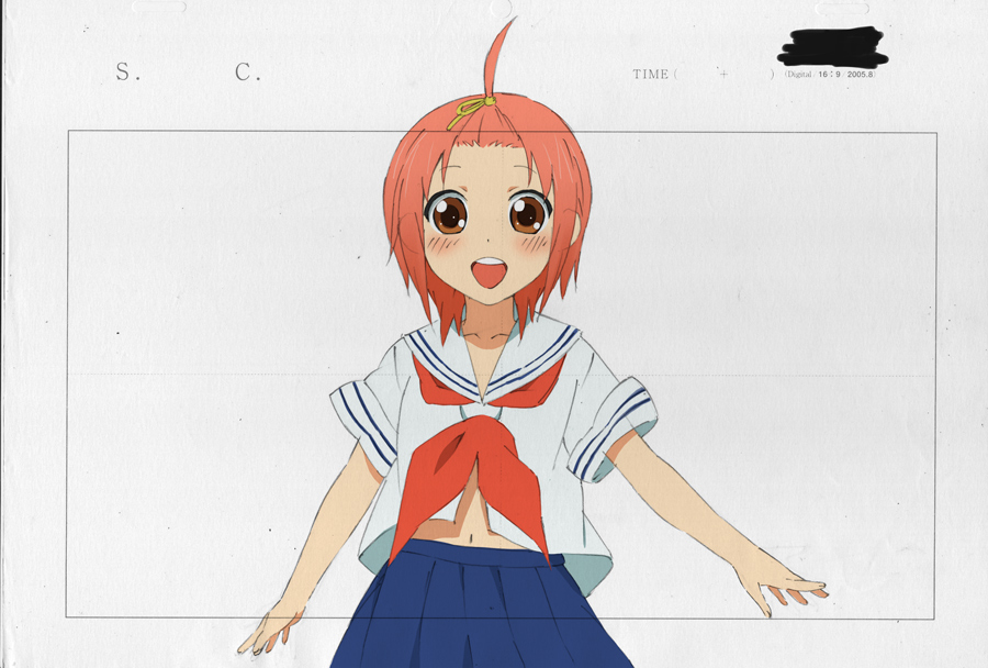 00s 1girl female_focus forehead high_ponytail kuzuryuu_momoko ponytail school_uniform serafuku solo sumomomo_momomo yomi_(indigoriver)