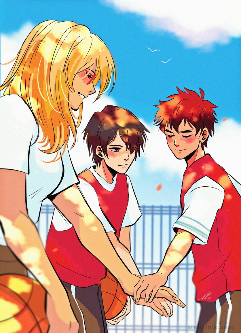 3boys andythelemon himuro_tatsuya kagami_taiga kise_ryouta kuroko_no_basuke multiple_boys tagme