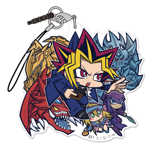 1girl 2boys black_shirt blue_jacket blue_pants blue_skin card chibi claws colored_skin dark_magician dark_magician_girl dragon duel_monster fangs green_eyes holding holding_card jacket lowres multiple_boys obelisk_the_tormentor official_art open_mouth osiris_the_sky_dragon pants purple_eyes red_skin shirt the_winged_dragon_of_ra third-party_source yami_yugi yu-gi-oh! yu-gi-oh!_duel_monsters