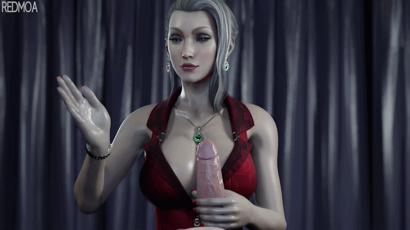 1boy 1girl 20s 3d animated animated_gif artist_name backhand blender_(medium) blonde_hair blue_eyes bouncing bouncing_breasts bracelet breasts cleavage clothed_female_nude_male domination dominatrix dress earrings erection eyeshadow femdom final_fantasy final_fantasy_vii final_fantasy_vii_remake hetero holding indoors jewelry large_breasts looking_at_viewer looping_animation lying makeup nail_polish naughty_face necklace nude on_back penis penis_grab penis_play pov red_dress red_nails redmoa satin scarlet_(ff7) seductive_smile short_hair slapping slapping_penis sleeveless smile solo_focus square_enix standing third-party_edit uncensored