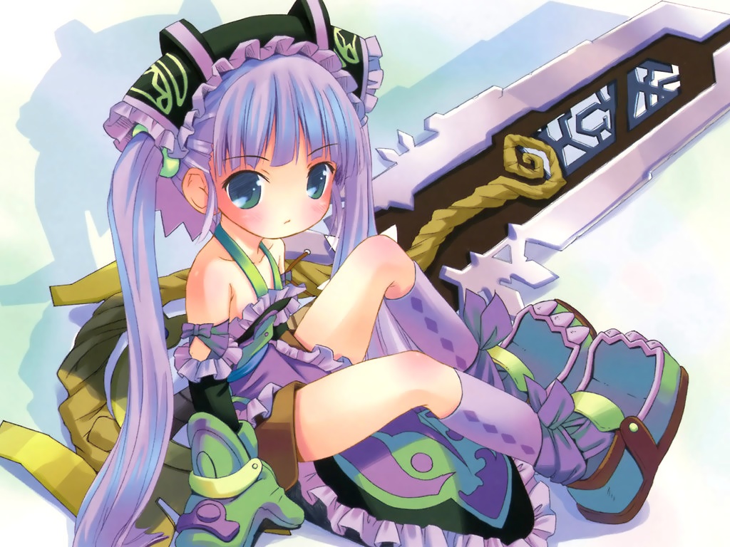 00s 1girl female_focus gretel gretel_(otogi-jushi_akazukin) otogi-juushi_akazukin pop solo sword weapon