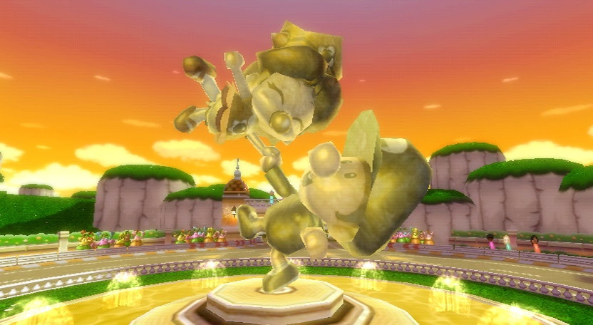 baby baby_daisy baby_luigi fountain luigi mario_(series) mario_kart netorare nintendo pacifier princess_daisy screencap statue super_mario_bros._1 super_mario_land