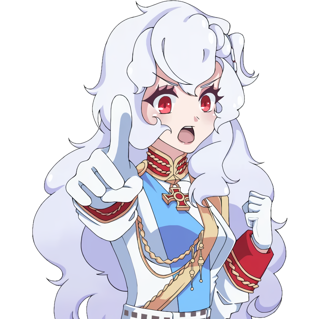 1girl aiguillette alpha_(alpha_1918) armband belt blue_sash breasts buttons clenched_hand collar cross cross_pendant epaulettes findoworld fluffy fluffy_hair furrowed_brow gloves gold_buttons gold_trim hair_between_eyes hair_ornament lips long_hair looking_at_viewer medium_breasts military military_uniform open_mouth original pink_lips pointing pointing_at_viewer red_eyes red_sleeve_cuffs russian_empire sash sleeve_cuffs solo sticker teeth tongue transparent transparent_background upper_teeth_only very_long_hair white_belt white_gloves white_hair