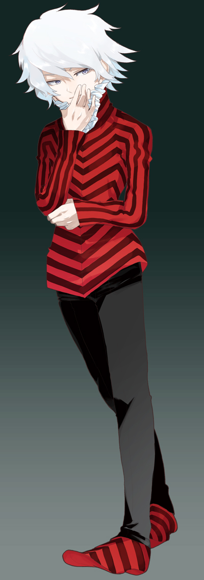 10s 1boy akiyoshi_nozomu devil_survivor_(series) devil_survivor_2 grey_eyes male_focus melancholy_man solo turtleneck white_hair