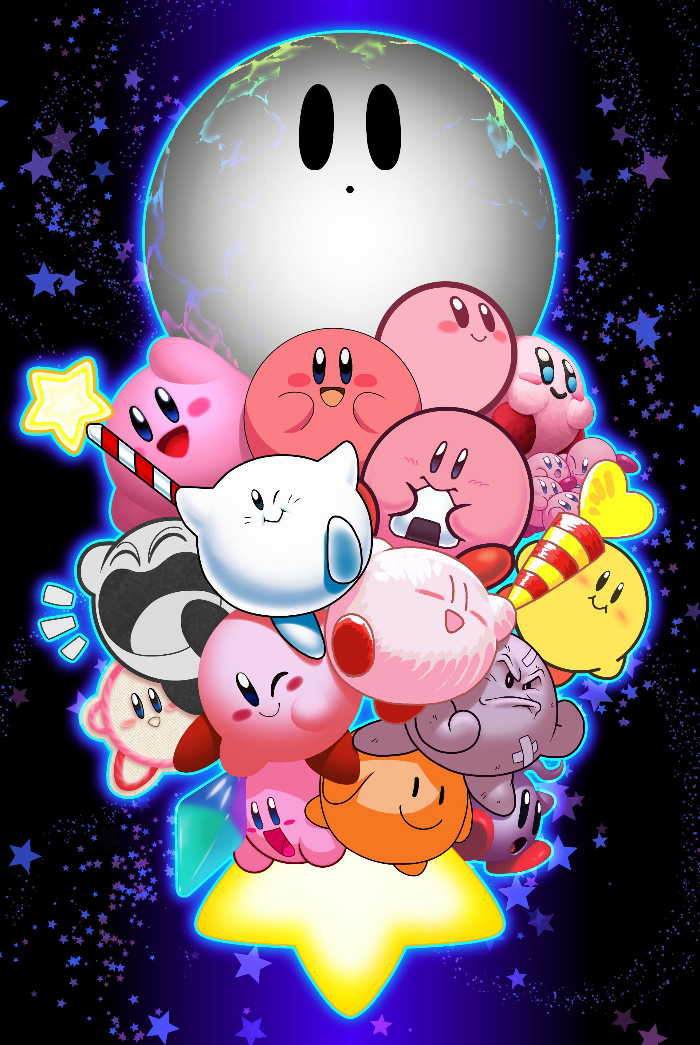absurdres anniversary anti-kirby bandaid bandaid_on_face blush_stickers colored_skin crystal_shards dreamsbell food highres kirby kirby's_dream_land kirby's_dream_land_3 kirby's_epic_yarn kirby:_right_back_at_ya! kirby_star_allies kirby_(series) kirby_64 kirby_and_the_rainbow_curse kirby:_canvas_curse kirby_mass_attack kirby:_squeak_squad love_love_stick multiple_persona nintendo one_eye_closed onigiri open_mouth pink_skin solid_oval_eyes star_(symbol) star_rod the_legend_of_zelda the_legend_of_zelda:_link's_awakening void_(kirby) void_termina warp_star yellow_skin