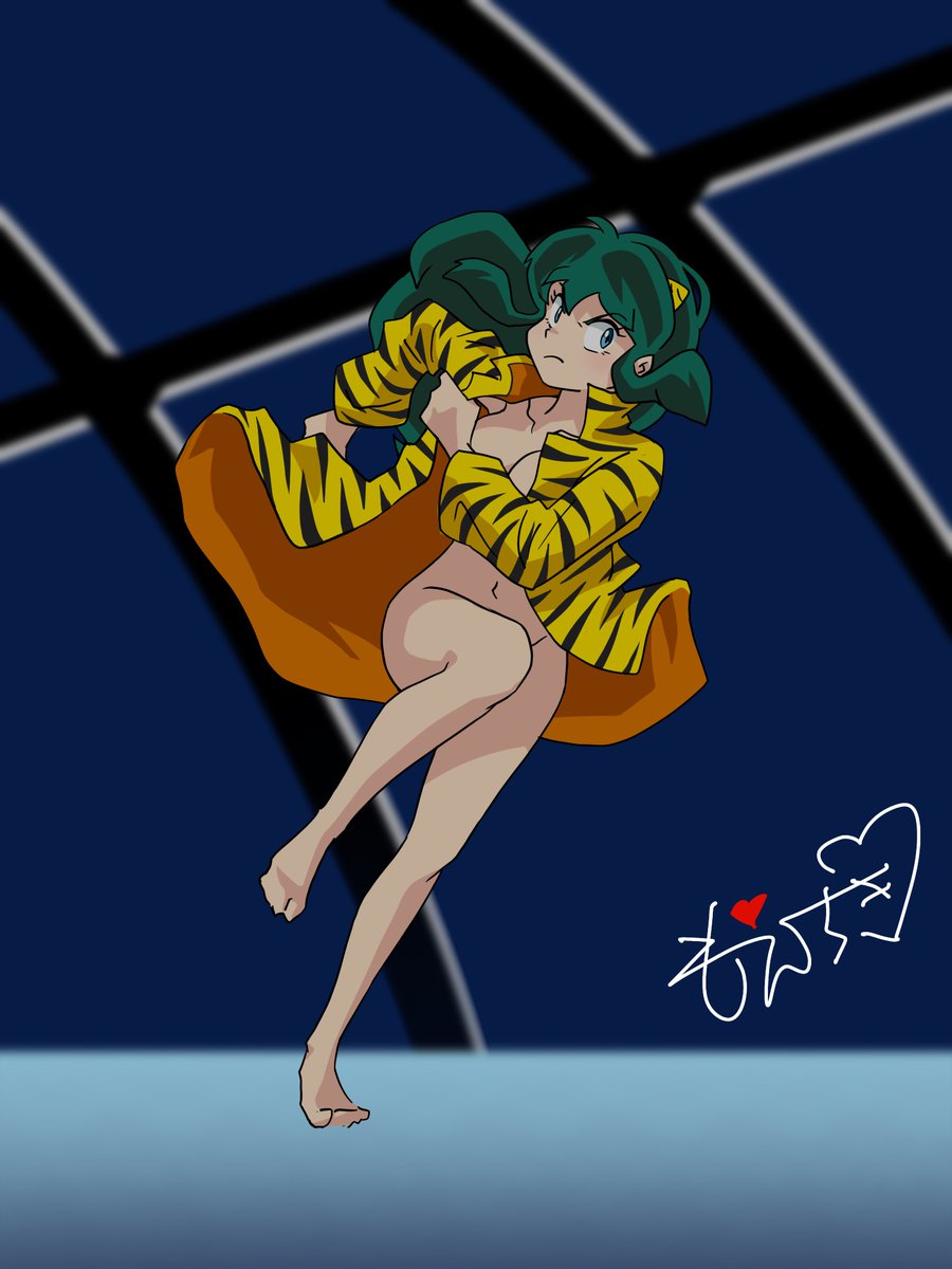 1girl breasts cleavage functionally_nude highres jacket lum medium_breasts moechiki navel no_panties nude urusei_yatsura