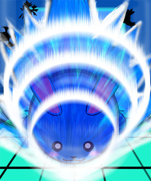 4others :3 abs aqua_jet_(pokemon) artist_request azumarill character_request epic expressionless fighting gen_2_pokemon gen_7_pokemon huge_power_(pokemon) looking_at_viewer motion_blur multiple_others nintendo no_humans pectorals pokemon pokemon_(creature) popplio rabbit_ears silhouette simple_background violence water