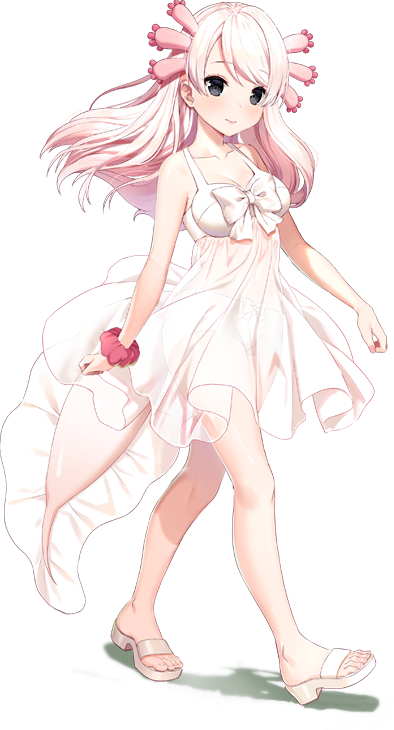 animal_costume animal_ears kemono_friends kemono_friends_kingdom mexico_salamander_(kemono_friends) official_art simple_background standing tachi-e tail transparent_background