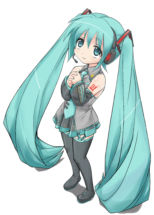 1girl animated animated_gif aqua_eyes aqua_hair aqua_necktie black_thighhighs blinking boots detached_sleeves eeeeee female_focus green_hair hatsune_miku headphones headset long_hair music necktie open_mouth own_hands_clasped own_hands_together simple_background singing skirt solo thigh_boots thighhighs twintails very_long_hair vocaloid white_background