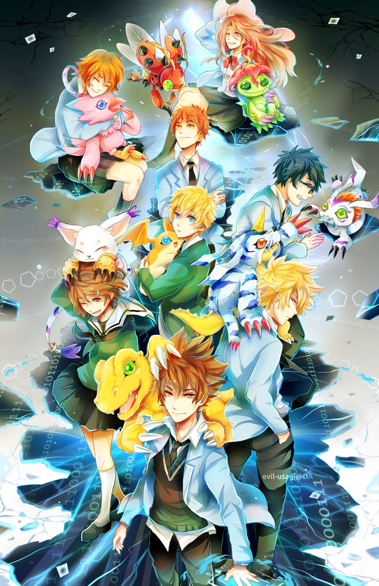 agumon bug cat digimon gabumon gloves gomamon horn ishida_yamato izumi_koshiro kido_jo palmon patamon piyomon plant tachikawa_mimi tail tailmon takaishi_takeru takenouchi_sora tentomon wings yagami_hikari yagami_taichi
